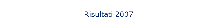 Risultati 2007